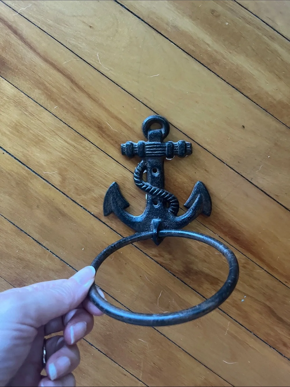 Nautical Anchor Wall Towel Ring - Nautical Home Wall Decor